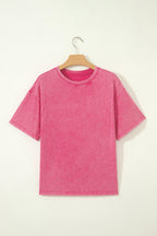 Solid Mineral Wash Short Sleeve Oversized Tee