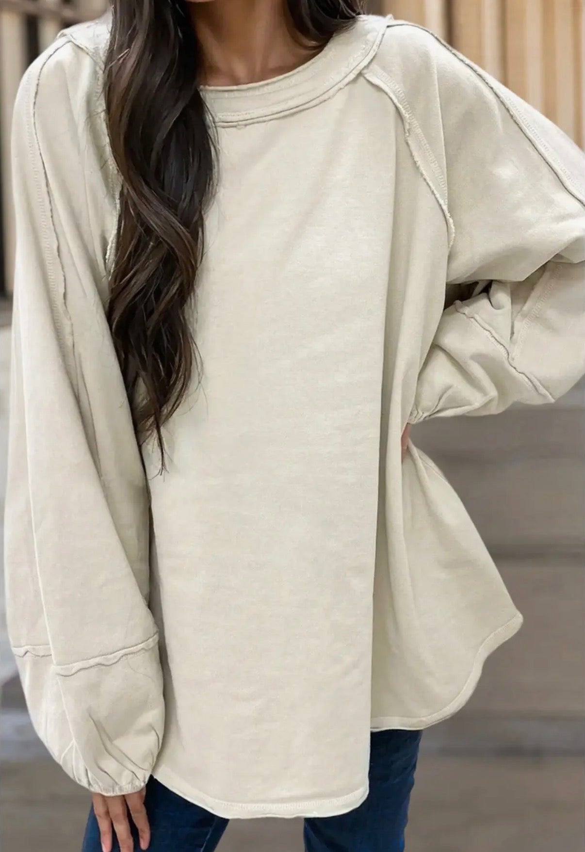 Oversized Crewneck in Cream