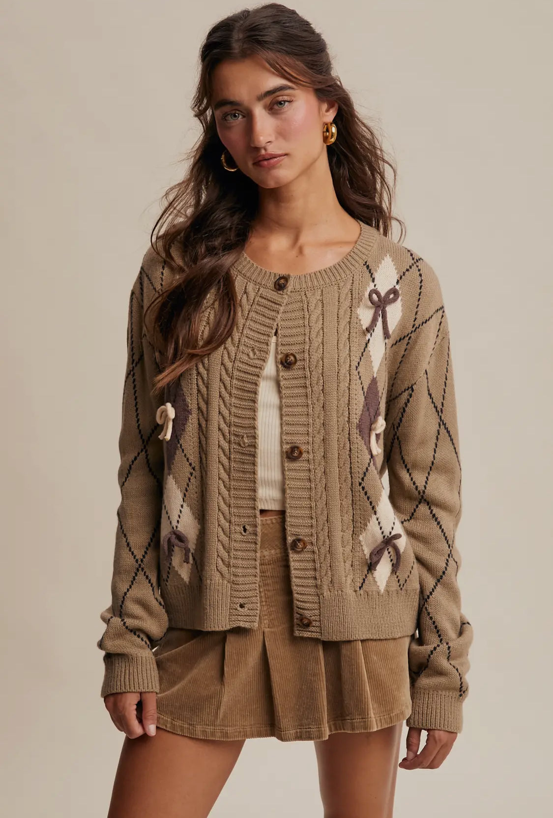 Long Sleeve Cardigan With bows