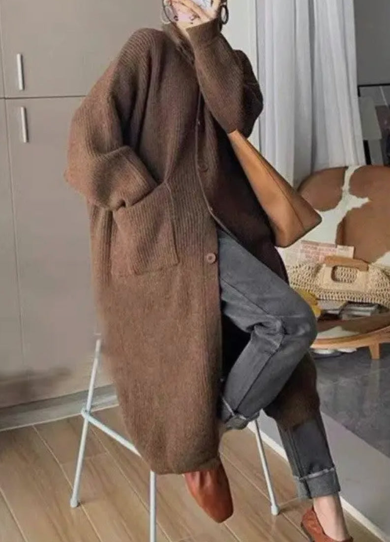 Brown Long Cardigan - One Size