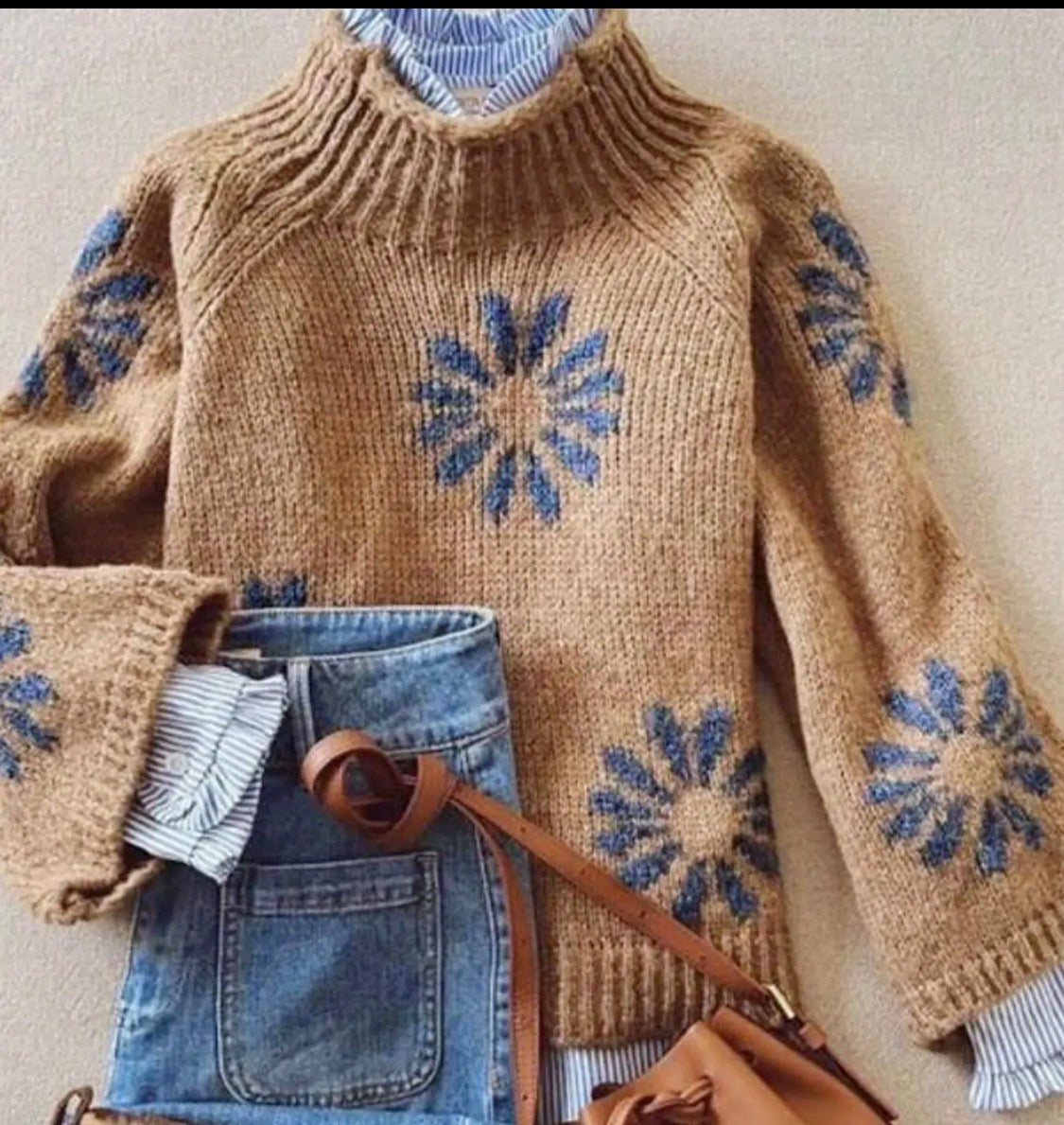 Blue Daisy Sweater