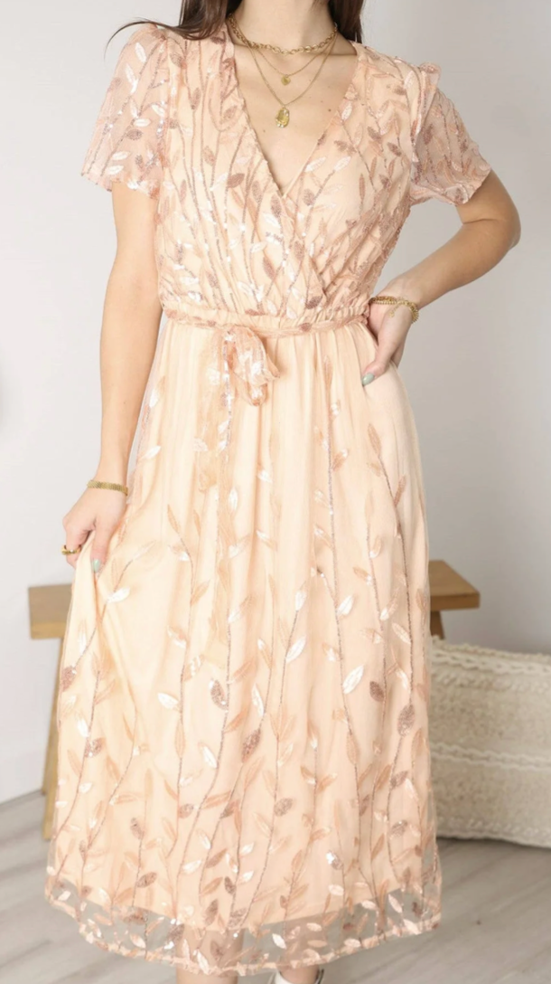 Women's V-neck Sequin Party Dress