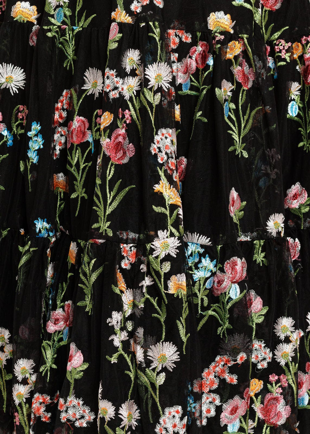 Margaret Floral Embroidered Midi Dress Black (online only)