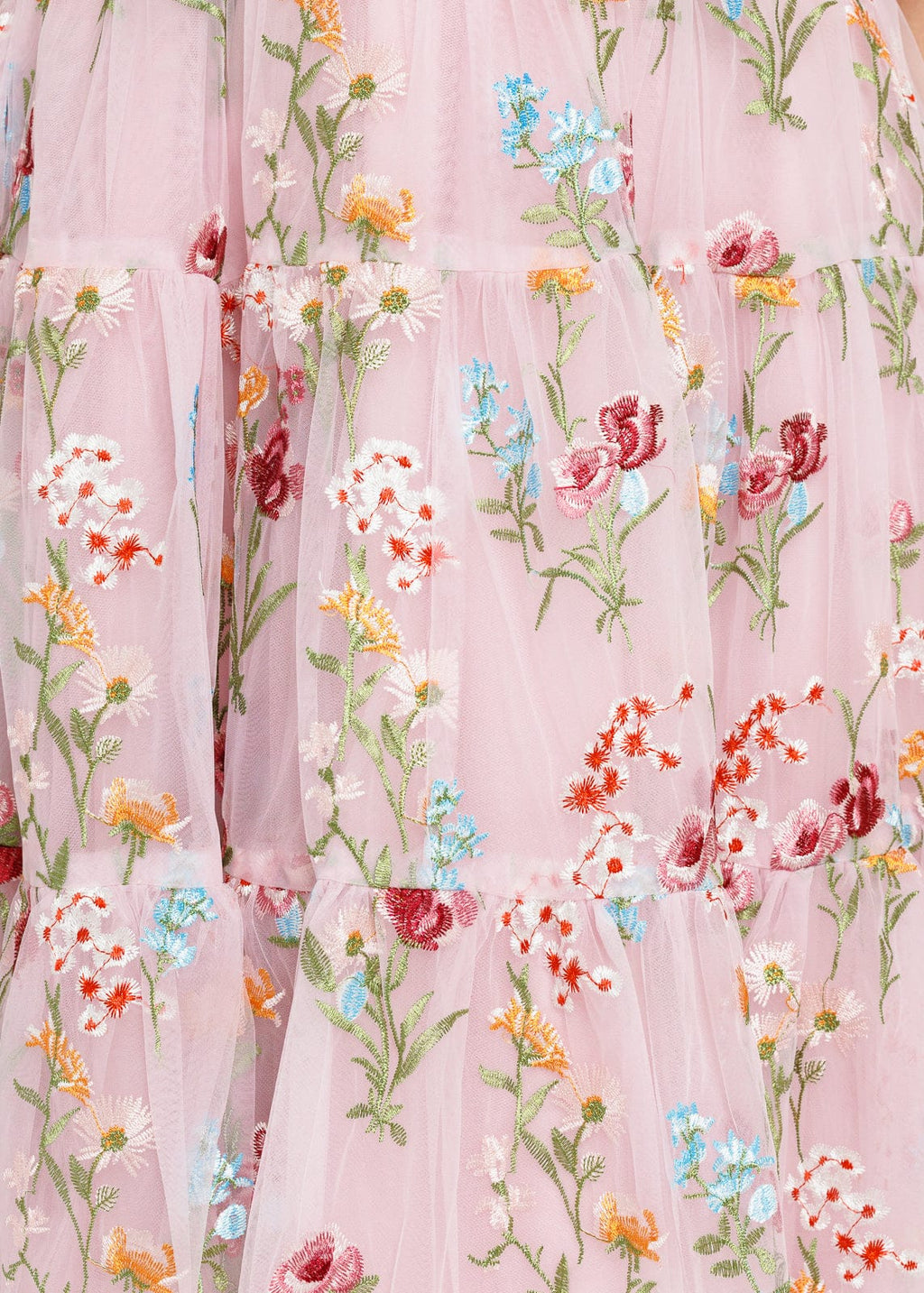 Margaret Floral Embroidered Midi Dress Pink (online only)