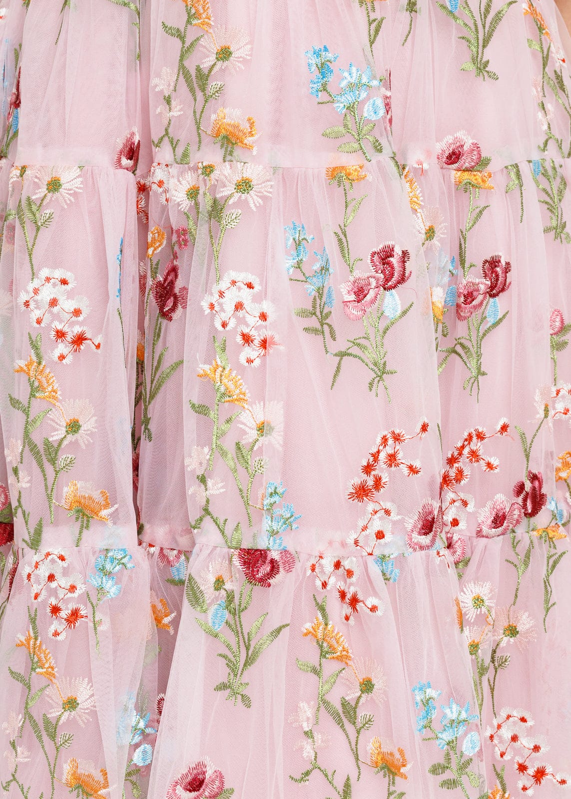 Margaret Floral Embroidered Midi Dress Pink (online only)