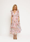 Margaret Floral Embroidered Midi Dress Pink (online only)