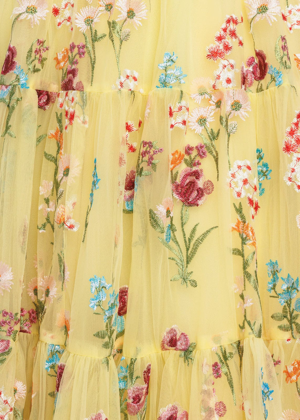Margaret Floral Embroidered Midi Dress Yellow (online only)