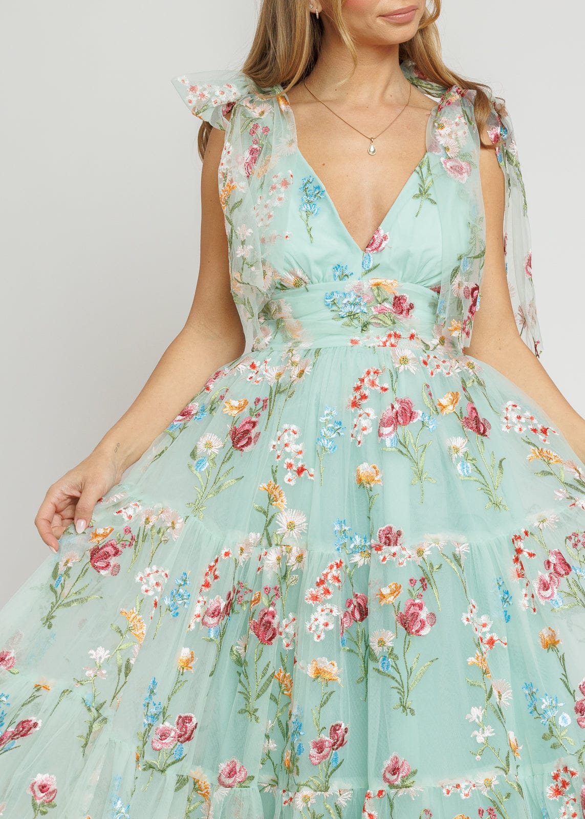 Margaret Floral Midi Dress Green (online only)