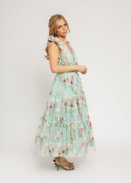 Margaret Floral Midi Dress Green (online only)