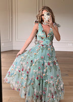Margaret Floral Midi Dress Green (online only)