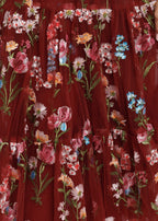 Margaret Floral Midi Dress Red (online only)
