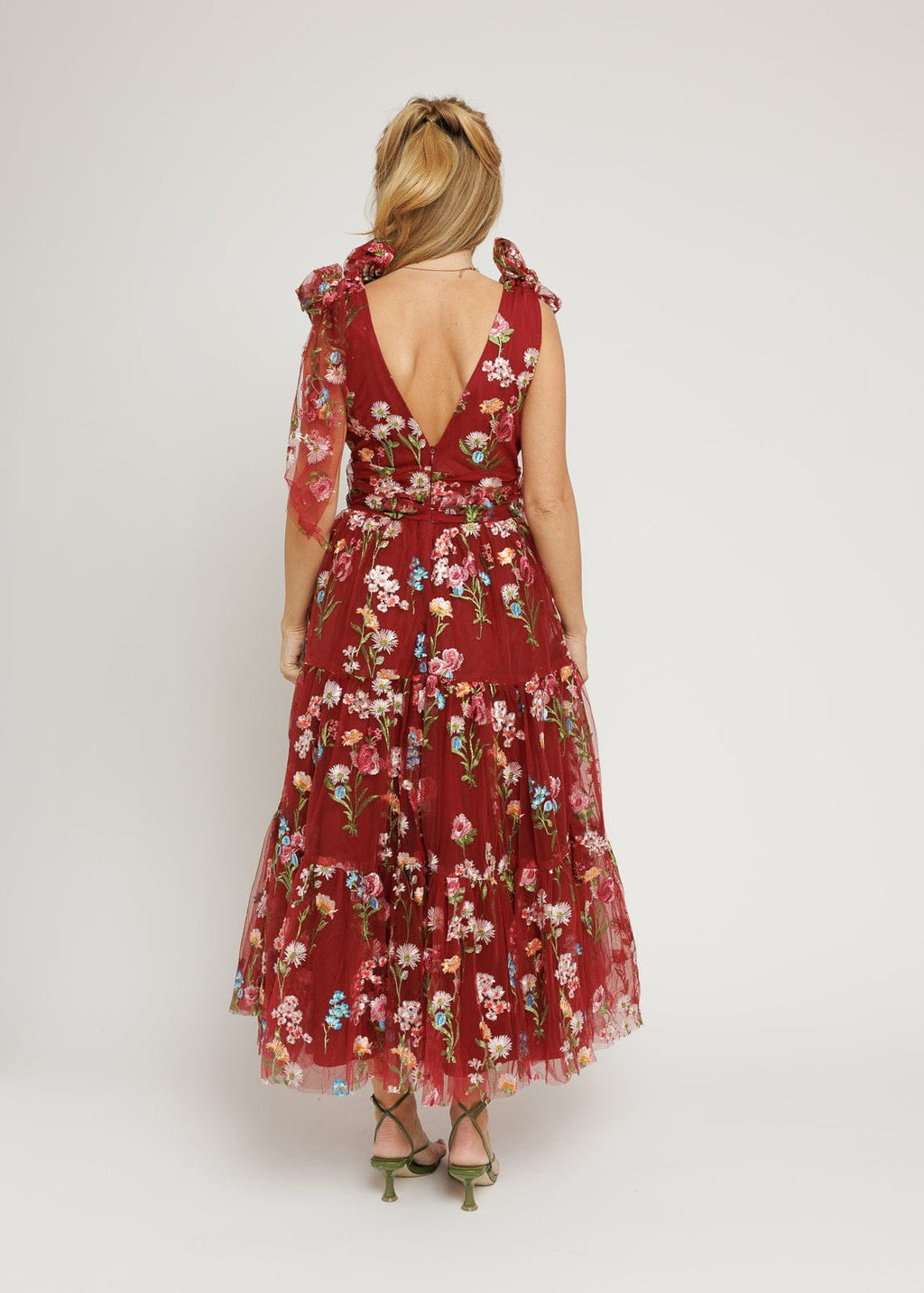 Margaret Floral Midi Dress Red (online only)