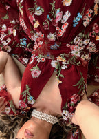 Margaret Floral Midi Dress Red (online only)