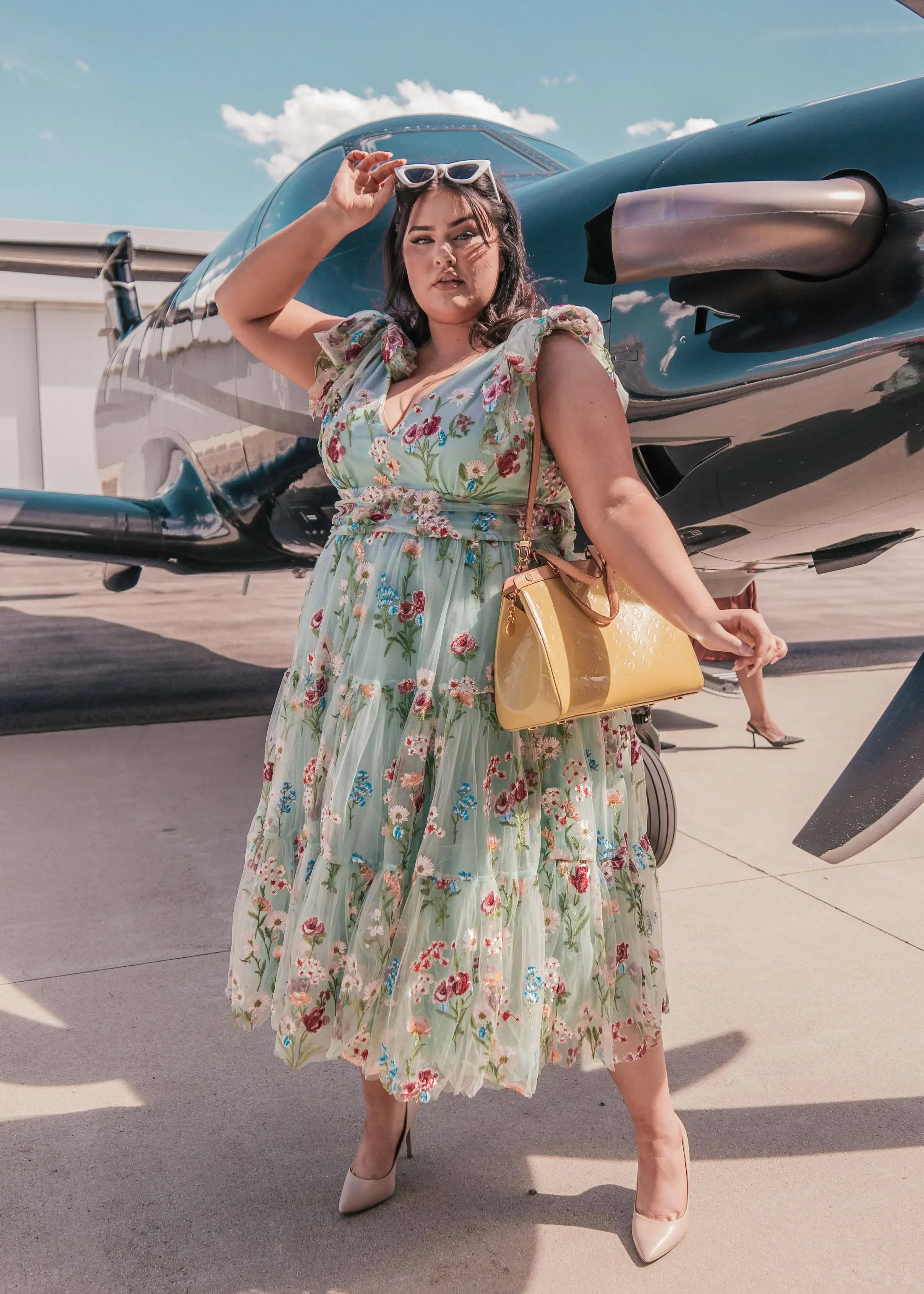 Margaret Floral Midi Dress Green (online only)