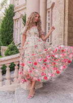 Rose Dress Midi - Cream (online only)