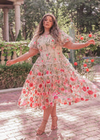 Rose Dress Midi - Cream (online only)