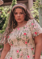 Rose Dress Midi - Cream (online only)