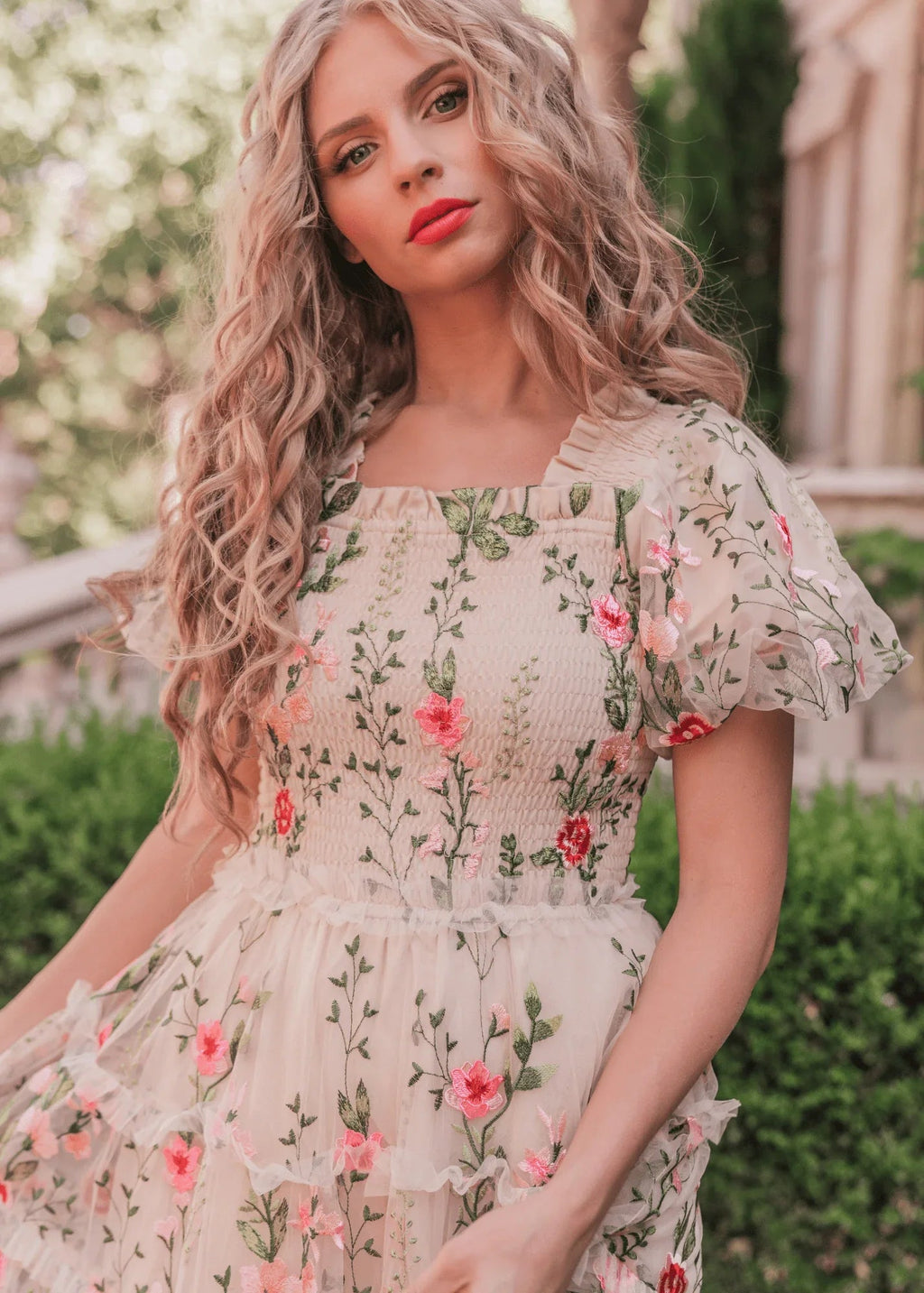 Rose Dress Midi - Cream (online only)