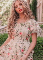 Rose Dress Midi - Cream (online only)