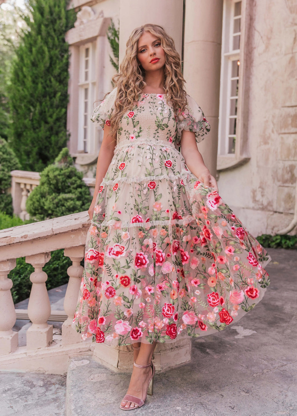 Rose Dress Midi - Cream (online only)